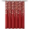 Lush Decor Tenda da doccia con fiori piangenti, 182 x 182 cm, colore: rosso