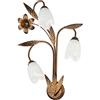 ONLI Forgiata - Applique 3 Luci, Vetro opaco color Bianco, Metallo Marrone spennelato Oro