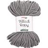 Stafil Filled Ropy Ø 6 mm, Filato Effetto Corda 250 g ~ 50 m, 70% Cotone Riciclato e 30% Poliestere, per Cestini, Decorazioni e Lavori a Uncinetto, Colore Grigio