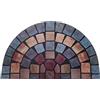 Nicoman Elegante zerbino per piastrelle con barriera ecologica, per interni ed esterni, a mezzaluna (75 x 44 cm), bordo blu