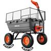VEVOR Carrello da Giardino Ribaltabile Carico di 544 kg, con Recinzione di Stoccaggio, Maniglia Convertibile, Meccanismo di Scarico Rapido, Ruote Girevoli, Carrello da Giardino per Piante e Terra