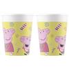 Procos 93471 Peppa Pig - Set di 16 bicchieri usa e getta in carta per feste di compleanno per bambini, FSC® Mix