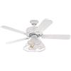 Westinghouse Lighting 7220940 Ventilatori da Soffitto per Interni Barnett da 122 Cm, Kit di Luce LED Dimmerabile con Paralume a Gabbia, Telecomando Incluso 55 W, Bianco