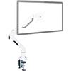 Relaxdays Supporto Monitor Singolo, 1 Braccio per Schermi da 17-36 Pollici, VESA 75/100, Flessibile, Inclinabile, Bianco