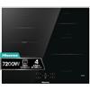 Hisense HI621FM Piano Cottura a Induzione 60 cm, 4 Zone con Connect Zone, Power Boost, 7200W, Touch Control, Timer e Indicatore Calore Residuo, Vetroceramica Nero