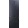 Haier 3D 70 Serie 7 Frigorifero Combinato 3 Porte 483 Litri, No Frost, Nero | Classe E, Cassetti Direct Access, Wi-Fi, Libera Installazione, 70x67,5x200,6 cm, HTW7720ENMB