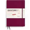 LEUCHTTURM1917 370582 Agenda settimanale 2025 Composition B5 copertina rigida - Calendario 12 mesi, 80 g, a righe - Port Red