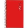 Miquelrius - Agenda 2025, Agenda annuale 117x182 mm, Agenda settimana vista, copertina flessibile polipropilene, spirale, carta 80 g/m², catalano, inglese e portoghese, colore rosso