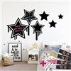 Ambiance Sticker Ardesia - Adesivi da parete adesivi cancellabili - Stelle Graffiti - H75 x L90 cm + 4 gessi liquidi