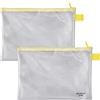 VELOFLEX - Busta con cerniera DIN A5 in PVC, 2 pezzi, trasparente | Pellicola in PVC rinforzata con tessuto 350 µ, formato 250 x 180 mm, per circa 15 mm di contenuto, con cerniera