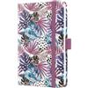 SIGEL J5354 Jolie Agenda settimanale 2025, motivo Violet Jungle Fever, 9,5 x 15 cm, copertina rigida, 174 pagine, viola, bacca, blu