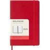 Moleskine Daily Planner, Agenda Giornaliera 12 Mesi 2025, Copertina Morbida e Chiusura Elastica, Colore Rosso Scarlatto, Formato Pocket 9x14 cm