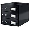Leitz Click & Store Cassettiera a 3 Cassetti Pieghevole, Organizer per Riporre Documenti, Cataloghi e Riviste in Formato A4, Adatta per Casa e Ufficio, Nero, 60484095
