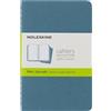 Moleskine Cahier Journal, Set 3 Quaderni con Pagine Bianche, Copertina in Cartoncino con Cucitura a Vista in Cotone, Colore Blu, 124 Pagine, Formato Pocket 9 x 14 cm