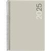 Miquelrius - Agenda 2025, Agenda annuale 155x213 mm, Agenda settimana vista, copertina flessibile polipropilene, spirale, carta 80 g/m², catalano, inglese e portoghese, colore grigio