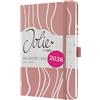 SIGEL J6351 Agenda settimanale Jolie 2026-1 anno - circa A5 - Rosy Meringue - 2 pagine = 1 settimana - copertina rigida - 80 g/m² - rosato - 174 p. - certificazione FSC