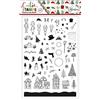 Aladine - 67 Timbri per scene natalizie - Timbri in schiuma e gomma - Per hobby creativi, Scrapbooking, Bullet Journal, Carteria Creativa, Decorazione - Abete, Neve - Cuties Stamp - 03973