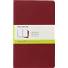 Moleskine Cahier Journal, Set 3 Quaderni con Pagine Bianche, Copertina Morbida con Cucitura a Vista in Cotone, Colore Rosso, Formato Large 13 x 21 cm