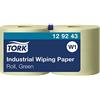 Tork 129243 Carta per asciugatura industriale Advanced, compatibile con il sistema W1 (da terra o da parete), 2 veli, 1 conf. x 2 rotoli (2 x 510 m), colore verde