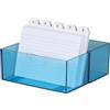 Wedo 2506303 Box Schedario Riempito, A6/200, 15.9 x 8.3 x 13.7 cm, Trasparente/Blu