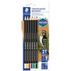 STAEDTLER Lumocolor 108 20 Glasochrom matite - 6 colori, impermeabile | Matite a cera permanenti, fusto in legno - scrivono su vetro, metallo, plastica, legno & pelle - Art.-Nr. 10820BK6-C