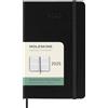 Moleskine Weekly Planner, Agenda Settimanale Verticale 12 Mesi 2025, Copertina Rigida e Chiusura Elastica, Colore Nero, Formato Pocket 9 x14 cm