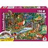 Schmidt Spiele 56532 Animali nelle foreste europee, puzzle per bambini da 150 pezzi in cartone erba, Multicolore