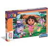 Clementoni - Puzzle per Bambini 24 Pezzi Supercolor, per Bambini 3+ Anni, Illustrazione Nickelodeon Dora, Idea Regalo, Made in Italy, 62x42 cm, 24826