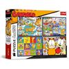 Trefl - Puzzle 4in1: Garfield, Garfield Odia i Lunedì - 4 x 250 Pezzi - Set di Quattro Puzzle per Ragazzi e Ragazze