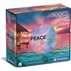 Clementoni - Peace Puzzle Living The Present, Puzzle 500 Pezzi per Adulti e Ragazzi, Illustrazione Palafitta sul Mare, Idea Regalo, Made in Italy, 49x36 cm, 35120