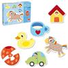 Jumbo Goula Puzzle 6 Forme, Giocattoli per bambini in età prescolare - 2 anni + | Colorato Puzzle 2 Pezzi - Con disegni di animali e cartoni animati - Sviluppa le capacità motorie fini