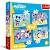 Trefl - Topolino e i suoi amici, divertenti avventure di Topolino - Puzzle 4 in 1, 4 puzzle, da 35 a 70 pezzi - Vari livelli di difficoltà, per bambini dai 4 anni in su