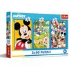 Trefl - Puzzle 3in1: Disney, Il Team di Topolino - 3 x 80 Pezzi, Confezione con Tre Puzzle per Bambini dai 5 anni
