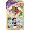 Educa - Puzzle Legno Disney Princess | 2x50 pezzi Puzzle Legno | Vaiana, Biancaneve, Disney | dai 5 anni (19961)