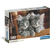 Clementoni - Puzzle 500 Pezzi per Adulti e Ragazzi, Collection, Tema Kittens, Foto Gatti, Compact Box, Idea Regalo Uomo e Donna, Made in Italy, 49x36 cm, 35580