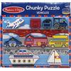 Melissa & Doug 13725 - Puzzle in Legno Massiccio Veicoli, Modelli/Colori Assortiti, 1 Pezzo