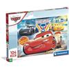 Clementoni - Puzzle per Bambini 104 Pezzi Supercolor, per Bambini 6+ Anni, Illustrazione con Personaggi dal Cartone Disney Cars, Idea Regalo, Made in Italy, 48,5x33,5 cm, 25047