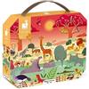 Janod - Puzzle Bambini 54 Pezzi, Riserva con Animali - Gioco Educativo Abilità Motorie e Concentrazione - Valigetta con Manico - Prodotto in Francia - Certificazione FSC - Da 5 Anni in Su, J02650