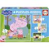 Educa - Puzzle Peppa Pig | 4in1 Progressivo 6/12 pezzi | Peppa Pig, Bambini Piccoli | dai 3 anni (20325)