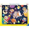 Ravensburger Puzzle per bambini Ravensburger, raffigurante animali e astronauti, puzzle con cornice da 30-48 pezzi per bambini dai 4 anni in su