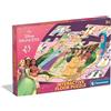 Clementoni - Puzzle Interattivo da Pavimento Principesse Disney, 24 Pezzi, per Bambini 3+ Anni, Rispondi ai Quiz con la Penna Interattiva, Idea Regalo, Made in Italy, 62x42 cm, 16685