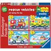 Ravensburger - Veicoli Di Salvataggio, Puzzle 18+ Mesi, 4 Puzzle 2-5 Pezzi | Il mio primo puzzle sui veicoli di salvataggio con 4 puzzle progressivi da 2, 3, 4 e 5 pezzi, gioco educativo dai 18 mesi.