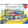 Ravensburger - Puzzle 2x12 Pezzi Polizia e Pompieri | Puzzle Bambini 3 Anni | Dimensioni Di 26x18 Cm | Regalo Bambino 3 Anni | Regalo Originale