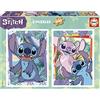 Educa - 2 Puzzles da 500 pezzi ciascuno per adulti e bambini e le immagini di Stitch. Misure: 34 x 48 cm. Include colla fix puzzle. Da 11 anni (19732)