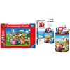 Ravensburger Puzzle, Super Mario, Puzzle 100 Pezzi XXL, Puzzle per Bambini, Stampa di Qualità, Età Raccomandata 6+, 129928 & 3D Puzzle Portapenne di Super Mario