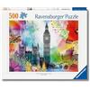 Ravensburger - Puzzle 500 Pezzi Cartolina Da Londra | Puzzle Per Adulti 500 Pezzi | Puzzle Adulti Per Bambini Dai 14 Anni In Su | Regalo Compleanno Per Bambini Dai 14 Anni In Su | Misure 49x36cm