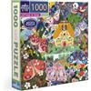 Eeboo - Puzzle 1000 Pezzi Cottag at Dusk - Puzzle 1000 Pezzi Catturando La Delicatezza Della Natura - Dimensioni 58,5 cm x 58,5 cm