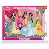 Trefl - Princess, Time of Princesses - Puzzle incorniciati per bambini piccoli, 25 pezzi grandi, cornice e passe-partout rigido, con personaggi delle fiabe, per bambini dai 4 anni in su