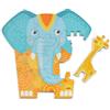 HABA Puzzle a Forma di Elefante 2 in 1: Puzzle in Legno su Entrambi i Lati con Animali africani, promuove la creatività e Le capacità motorie, Giocattolo Montessori per Bambini dai 3 Anni in su,