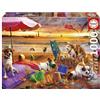 Educa - Puzzle 1000 pezzi Cani sulla spiaggia | Puzzle animali | Misura 68x48 cm | Include colla Fix | Per adulti 14+ (20312)